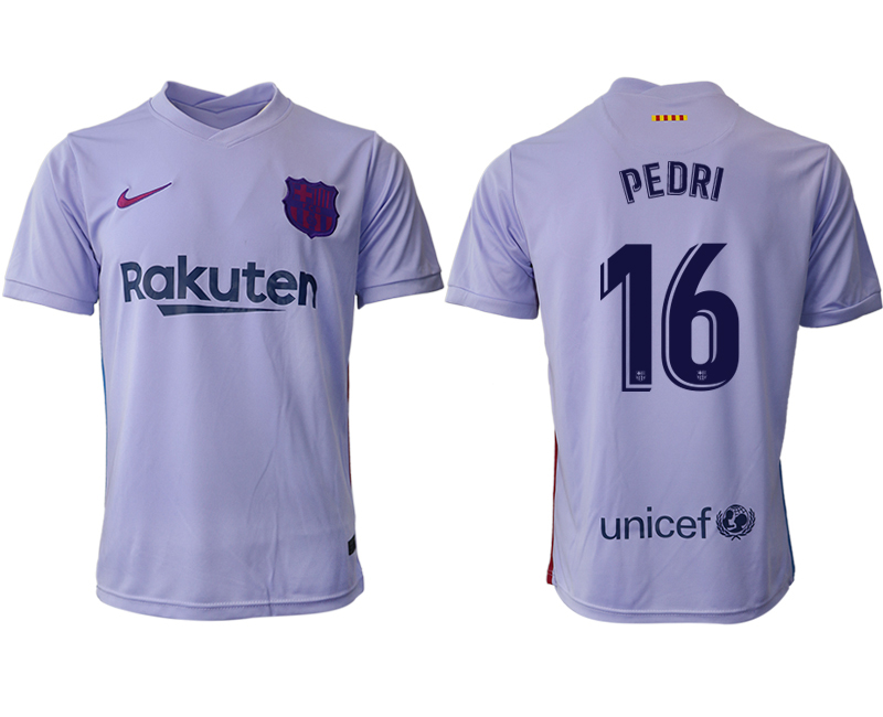 Men 2021-2022 Club Barcelona away aaa version purple #16 Soccer Jersey->barcelona jersey->Soccer Club Jersey